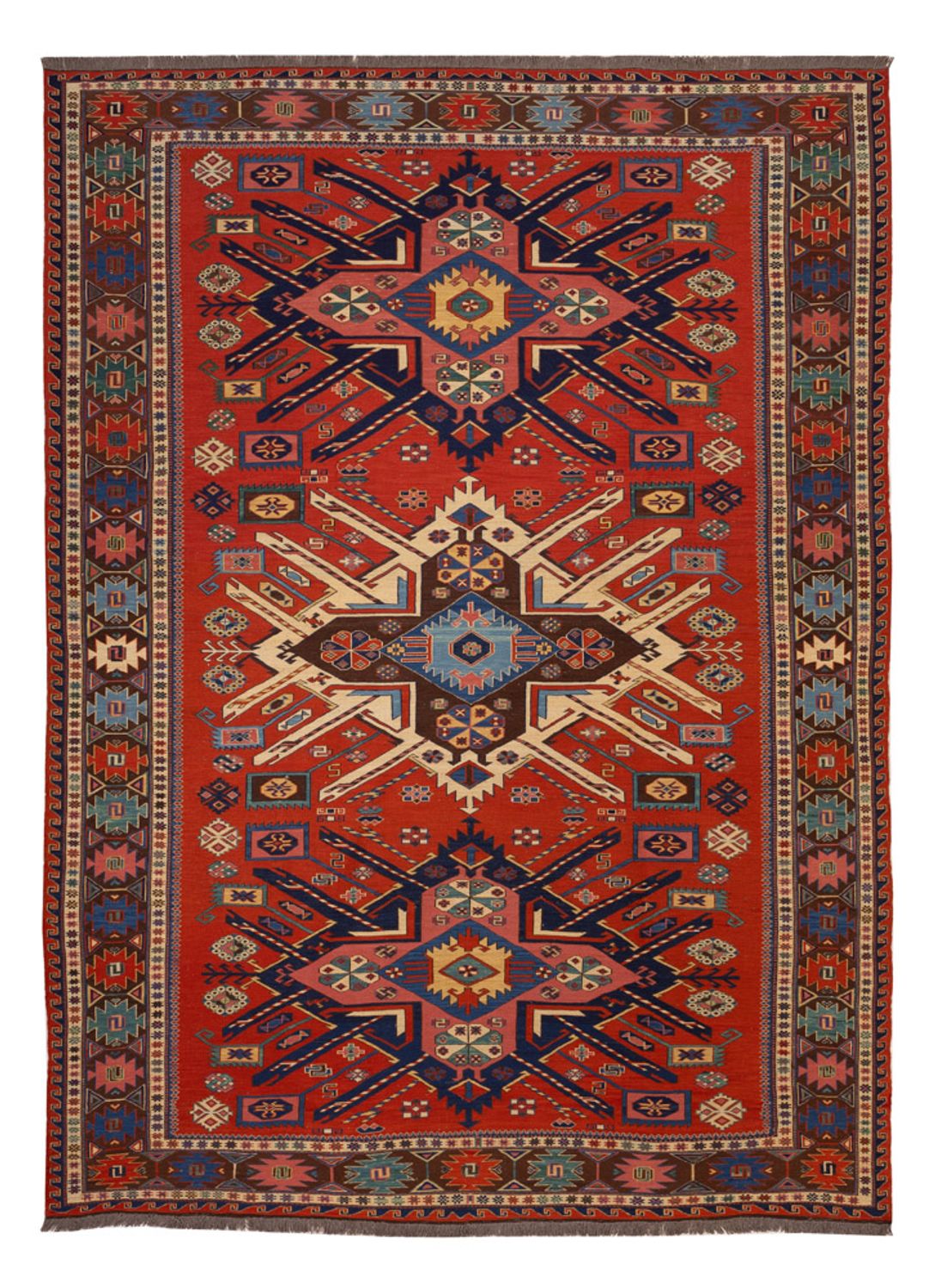 Kelim Carpet - orientalisk matta - Soumak - 282 x 198 cm - röd