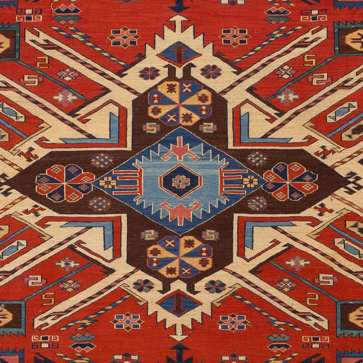 Kelim Carpet - orientalisk matta - Soumak - 282 x 198 cm - röd