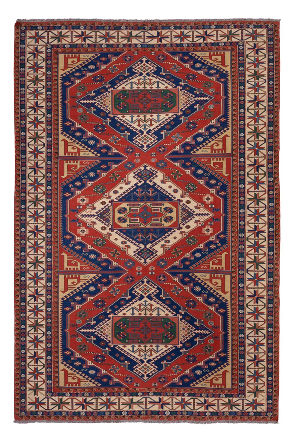 Kelim Carpet - orientalisk matta - Soumak - 320 x 212 cm - röd
