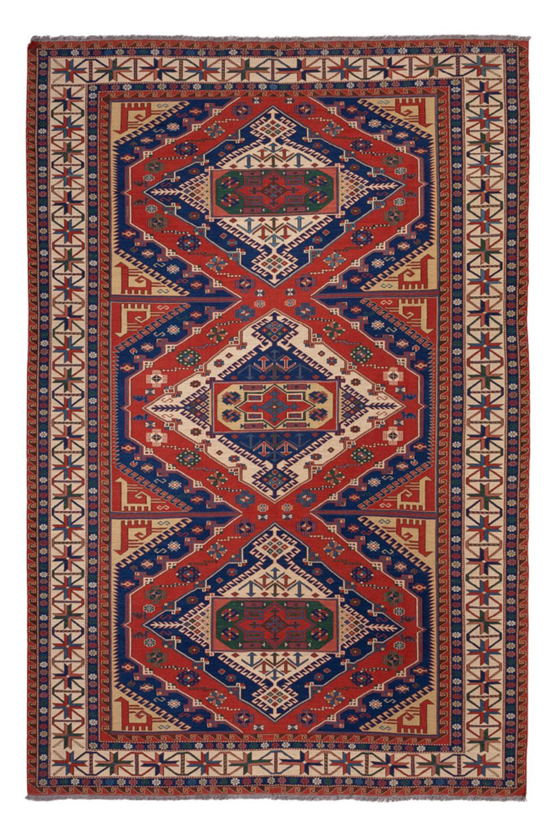 Kelim Carpet - orientalisk matta - Soumak - 320 x 212 cm - röd