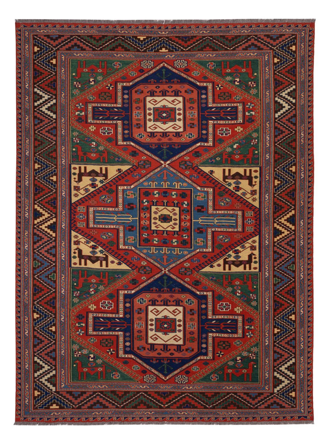 Kelim Carpet - orientalisk matta - Soumak - 276 x 205 cm - röd