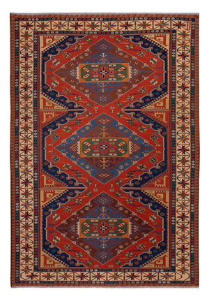 Kelim Carpet - orientalisk matta - Soumak - 294 x 204 cm - röd