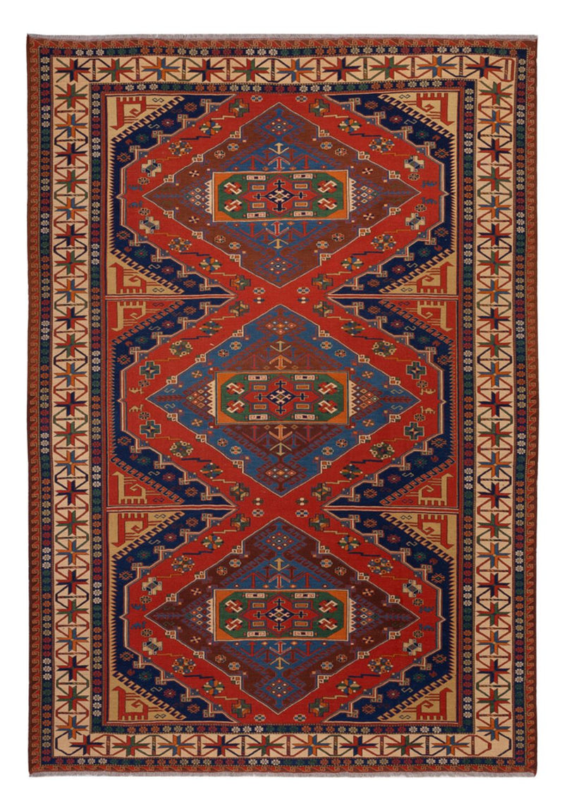 Kelim Carpet - orientalisk matta - Soumak - 294 x 204 cm - röd