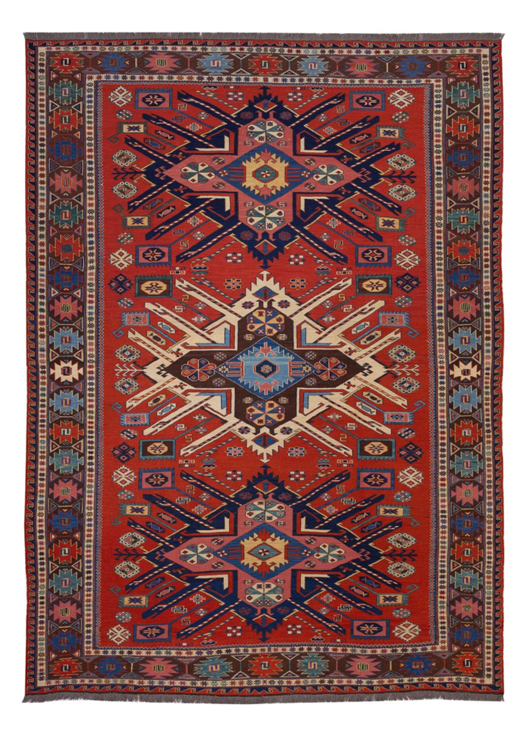 Kelim Carpet - orientalisk matta - Soumak - 292 x 218 cm - röd