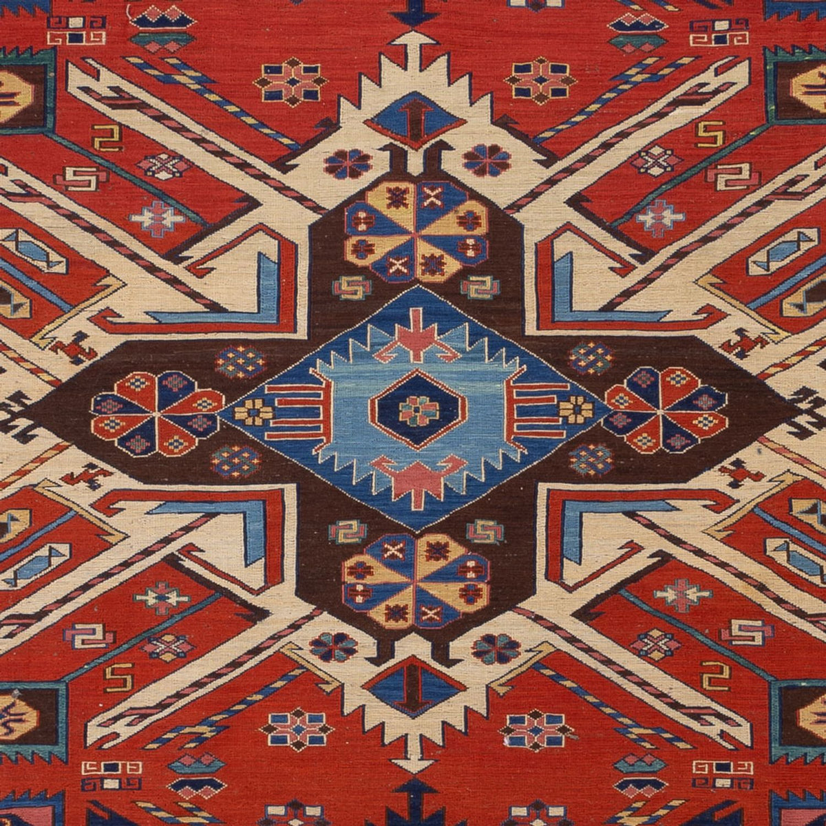 Kelim Carpet - orientalisk matta - Soumak - 292 x 218 cm - röd
