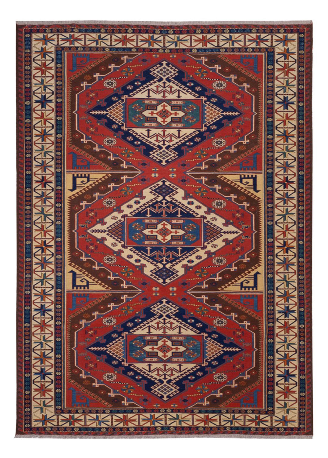 Kelim Carpet - orientalisk matta - Soumak - 282 x 204 cm - röd