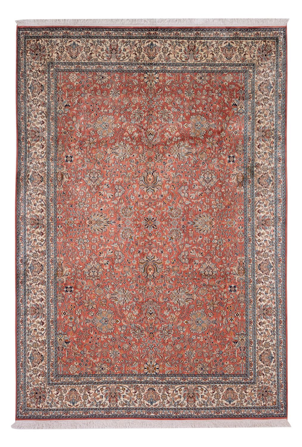 Sidenmatta - Kashmir Silk - 268 x 184 cm - ljusröd