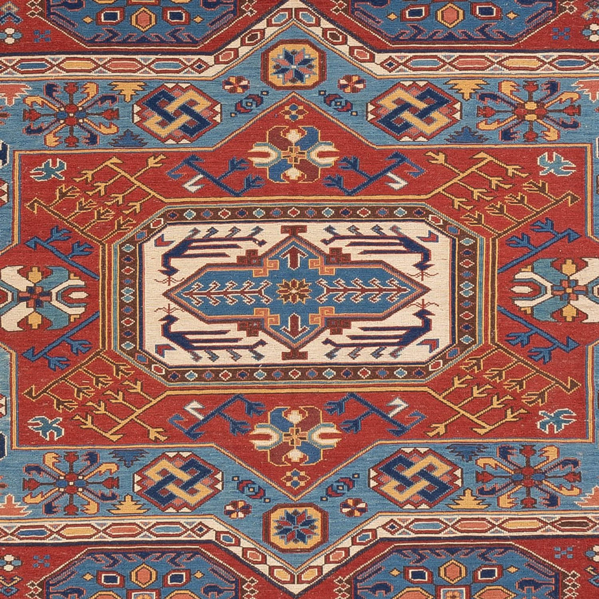 Kelim Carpet - orientalisk matta - Soumak - 329 x 256 cm - röd