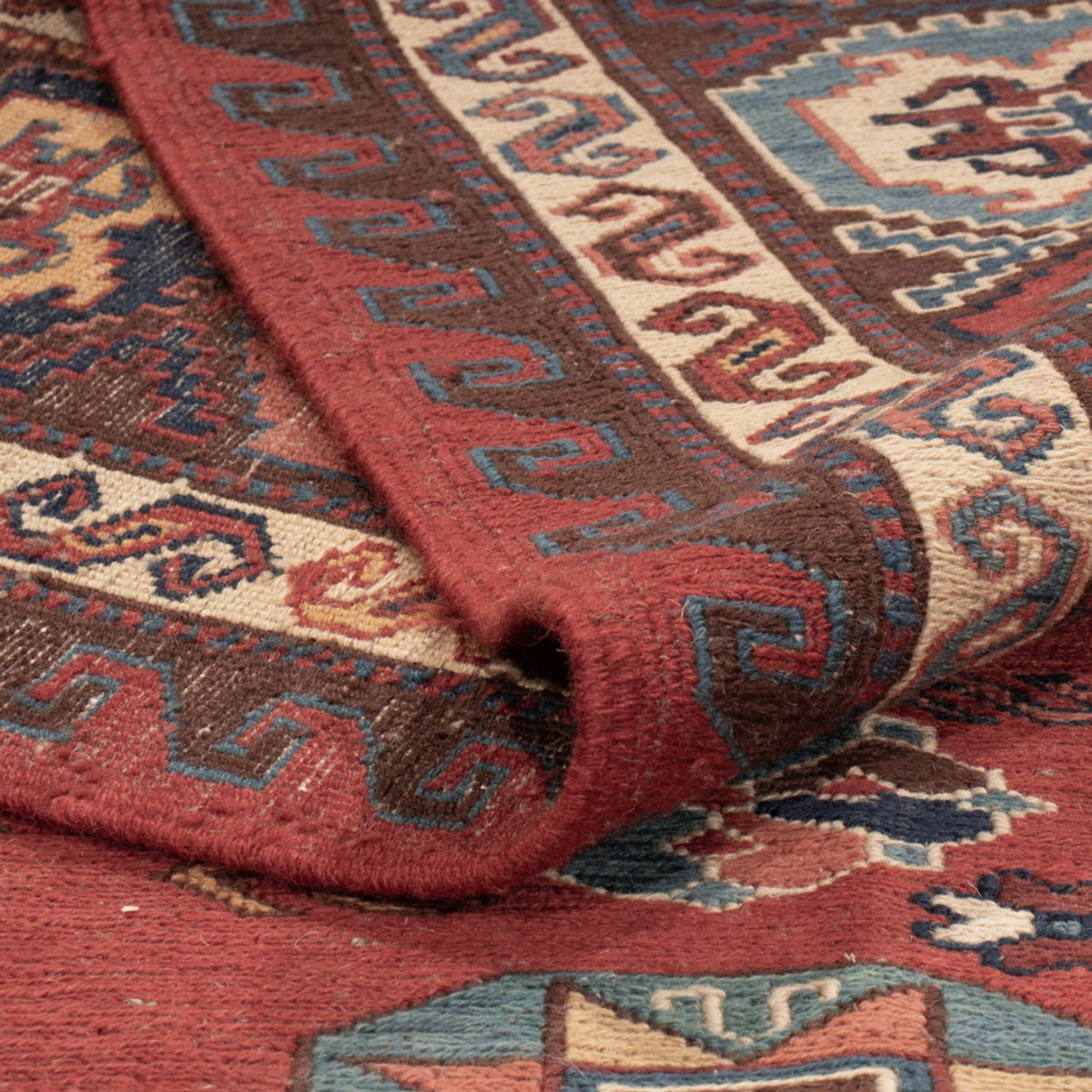 Kelim Carpet - orientalisk matta - Soumak - 329 x 256 cm - röd
