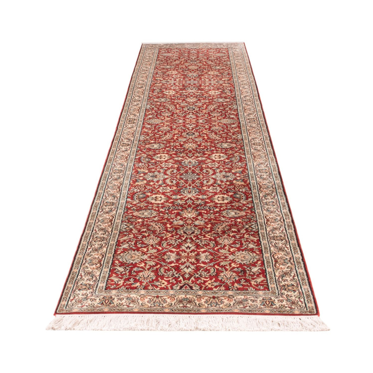 Runner Sidenmatta - Kashmir Silk - 363 x 79 cm - röd