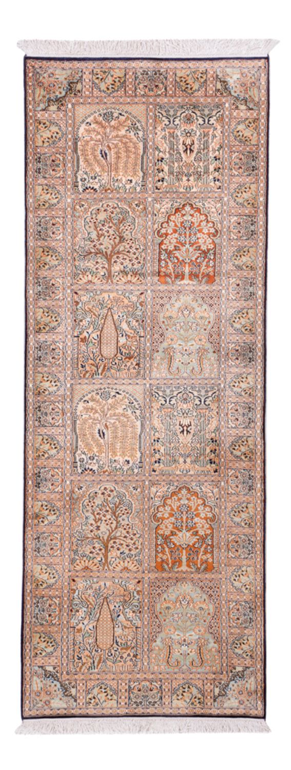 Runner Sidenmatta - Kashmir Silk - 236 x 80 cm - mörk beige