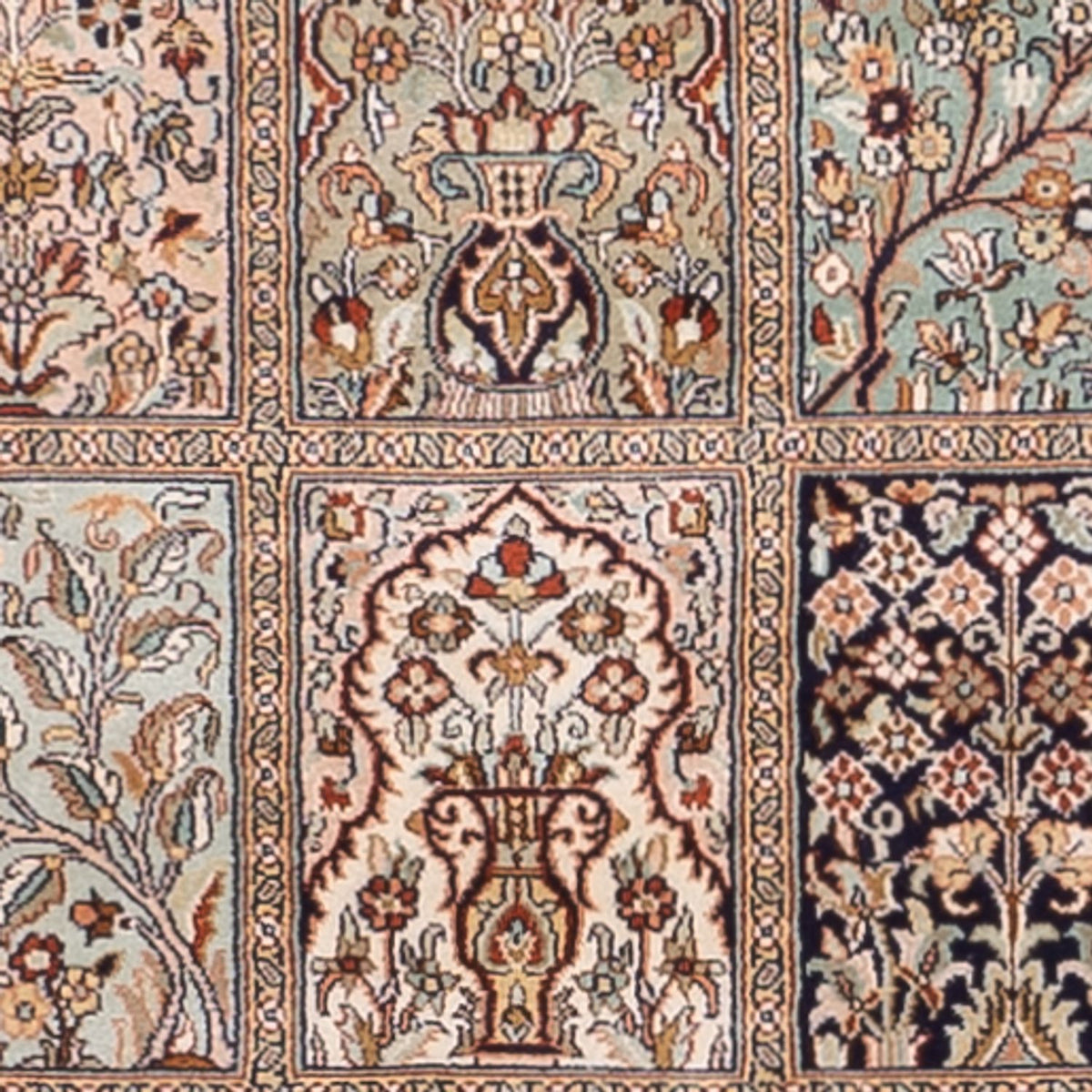 Runner Sidenmatta - Kashmir Silk - 304 x 79 cm - mörk beige