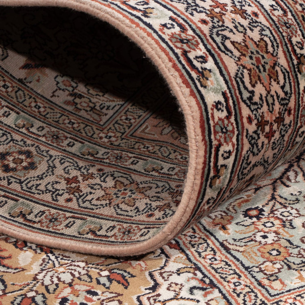 Runner Sidenmatta - Kashmir Silk - 304 x 79 cm - mörk beige