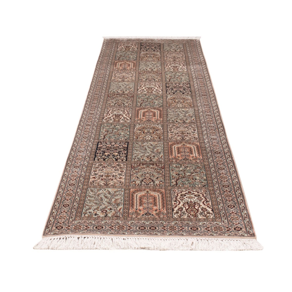 Runner Sidenmatta - Kashmir Silk - 304 x 79 cm - mörk beige