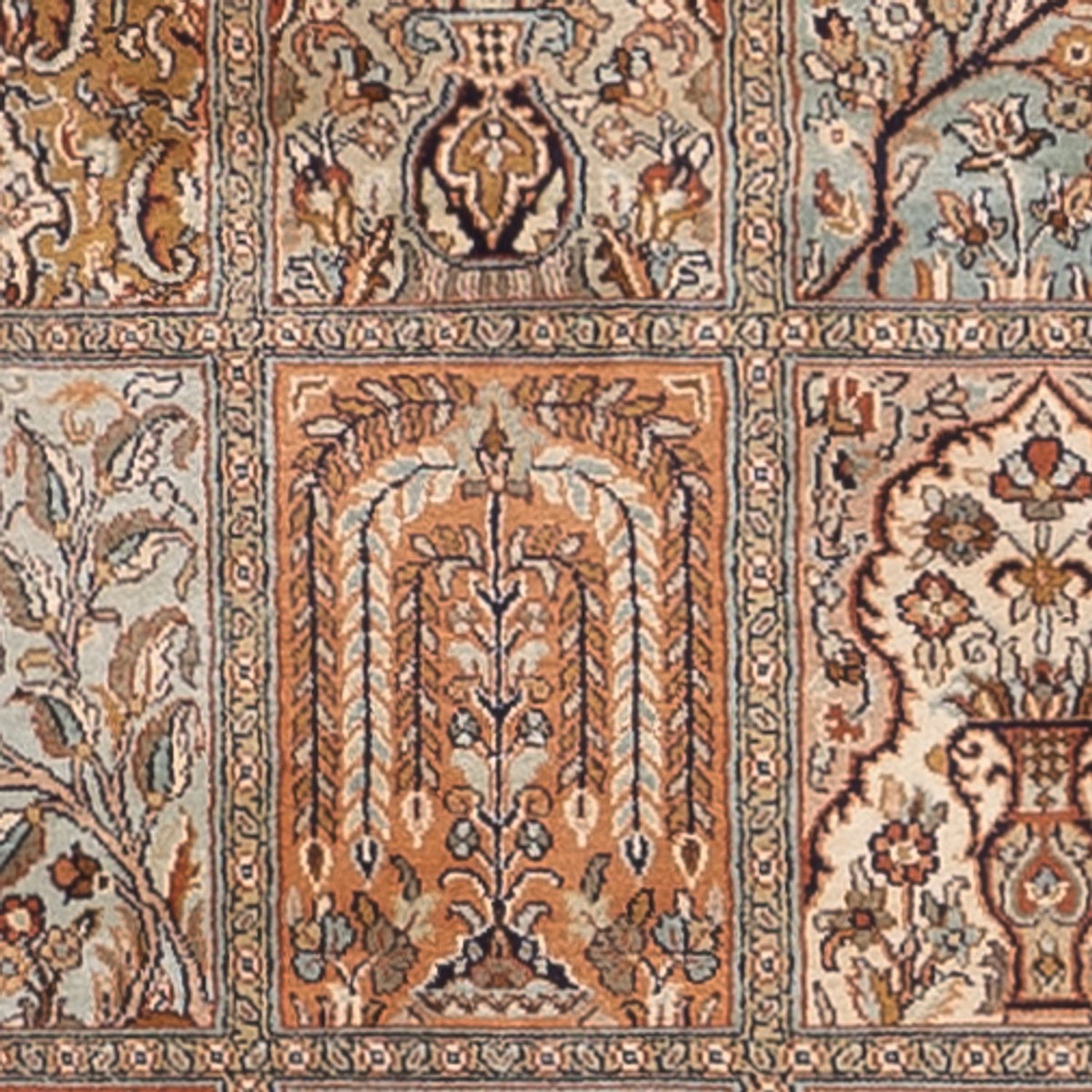 Runner Sidenmatta - Kashmir Silk - 301 x 77 cm - mörk beige