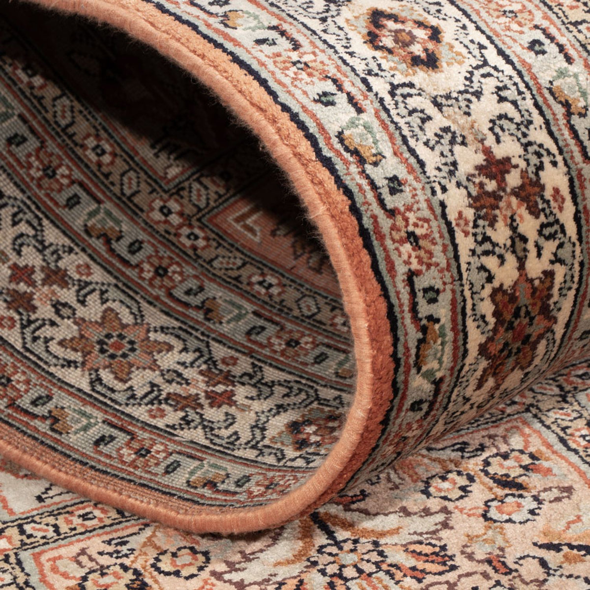 Runner Sidenmatta - Kashmir Silk - 301 x 77 cm - mörk beige