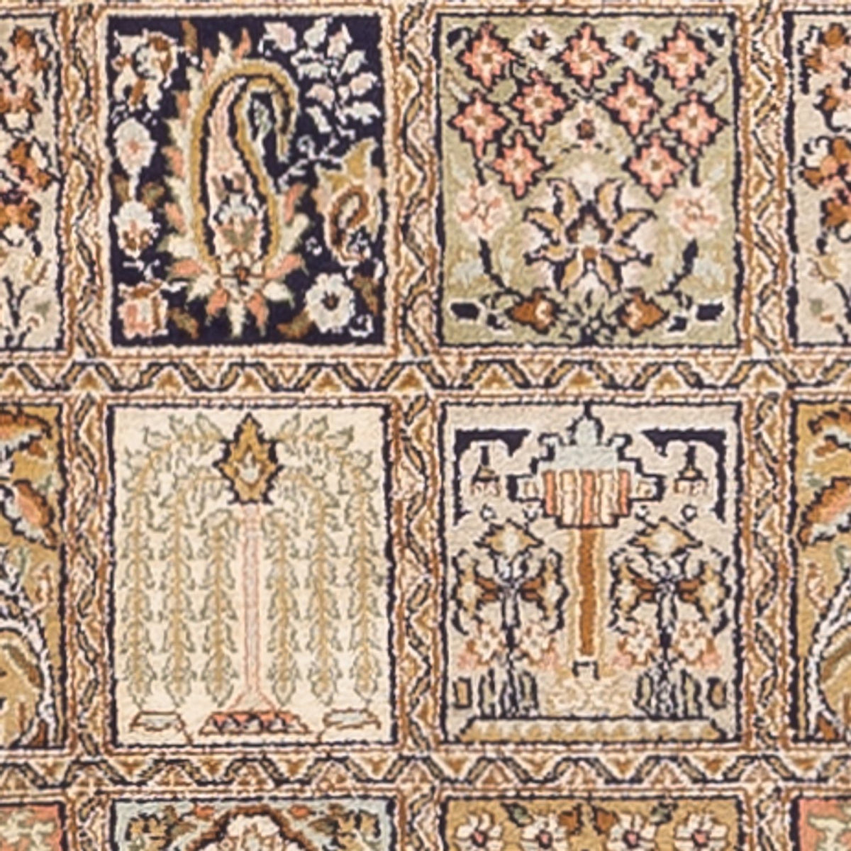 Runner Sidenmatta - Kashmir Silk - 280 x 77 cm - mörk beige