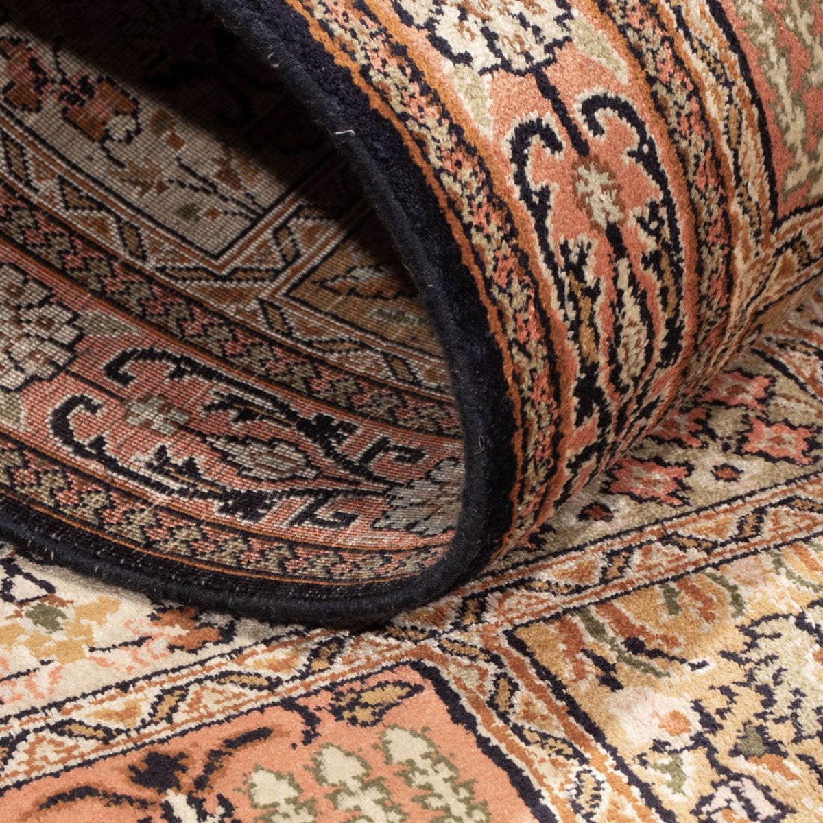 Runner Sidenmatta - Kashmir Silk - 280 x 77 cm - mörk beige