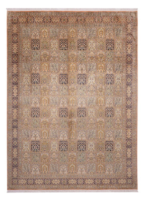 Sidenmatta - Kashmir Silk - 378 x 273 cm - mörk beige