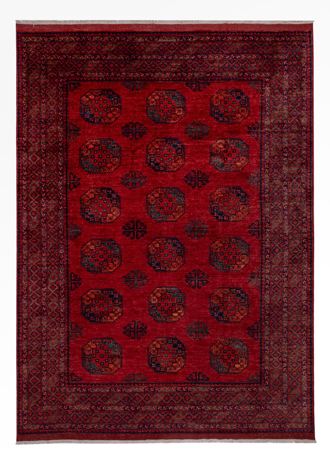 Afghansk matta - 346 x 256 cm - röd