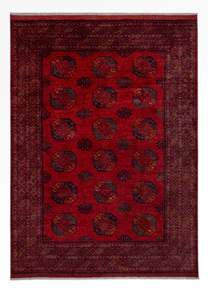 Afghansk matta - 346 x 256 cm - röd