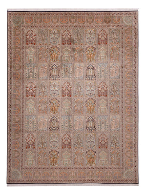 Sidenmatta - Kashmir Silk - 362 x 274 cm - mörk beige