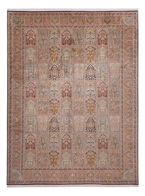 Sidenmatta - Kashmir Silk - 362 x 274 cm - mörk beige