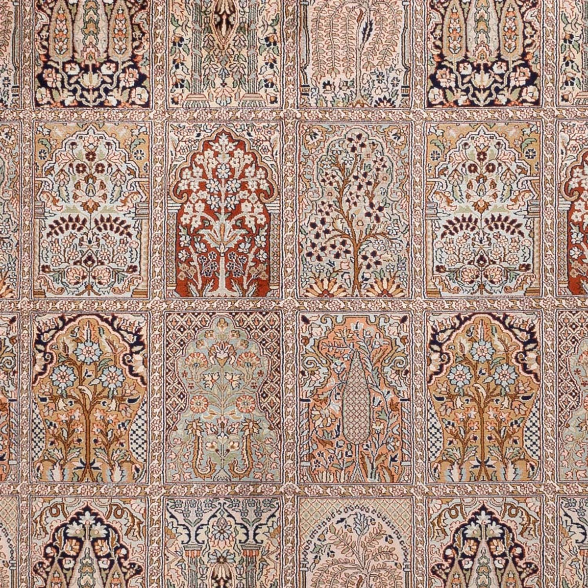 Sidenmatta - Kashmir Silk - 362 x 274 cm - mörk beige
