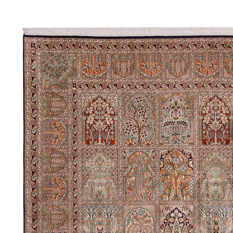 Sidenmatta - Kashmir Silk - 362 x 274 cm - mörk beige