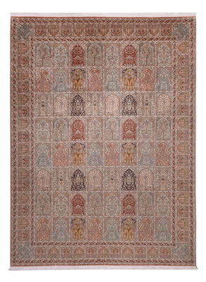 Sidenmatta - Kashmir Silk - 372 x 277 cm - mörk beige