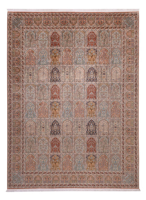 Sidenmatta - Kashmir Silk - 372 x 277 cm - mörk beige