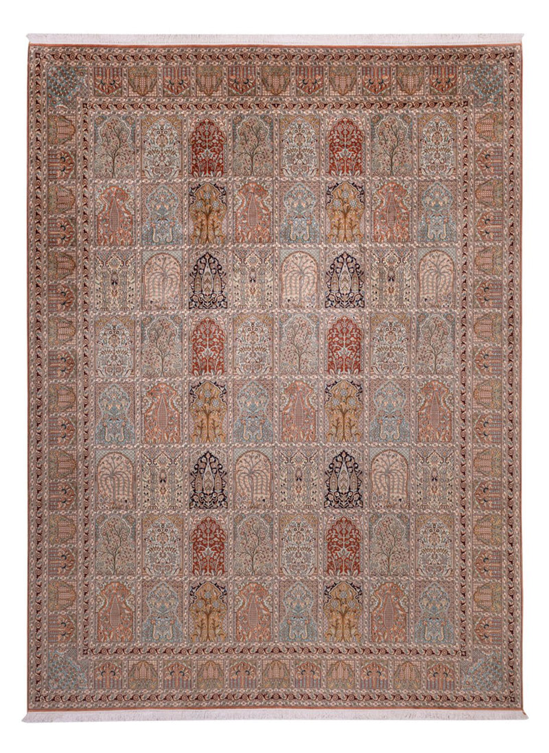 Sidenmatta - Kashmir Silk - 372 x 277 cm - mörk beige