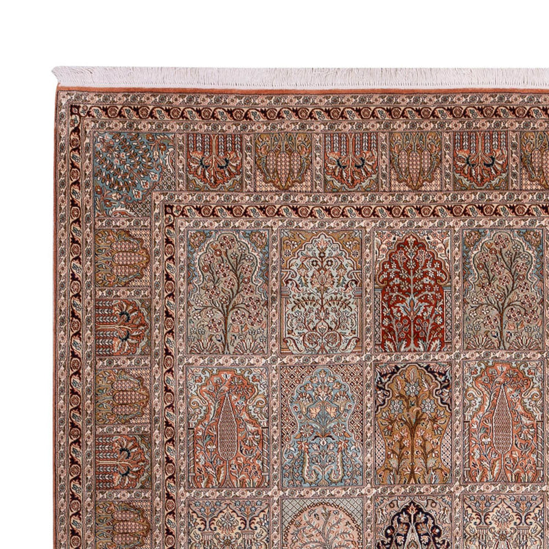 Sidenmatta - Kashmir Silk - 372 x 277 cm - mörk beige