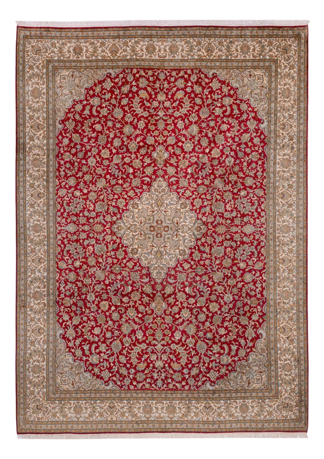 Sidenmatta - Kashmir Silk - 339 x 244 cm - röd