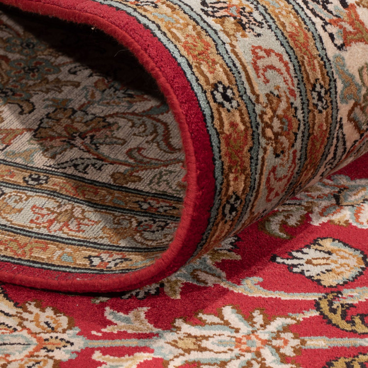 Sidenmatta - Kashmir Silk - 339 x 244 cm - röd