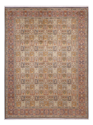 Sidenmatta - Kashmir Silk - 330 x 246 cm - mörk beige