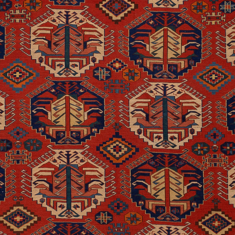 Kelim Teppich - Oriental - Soumak - 348 x 272 cm - dunkelrot