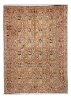 Sidenmatta - Kashmir Silk - 339 x 246 cm - mörk beige