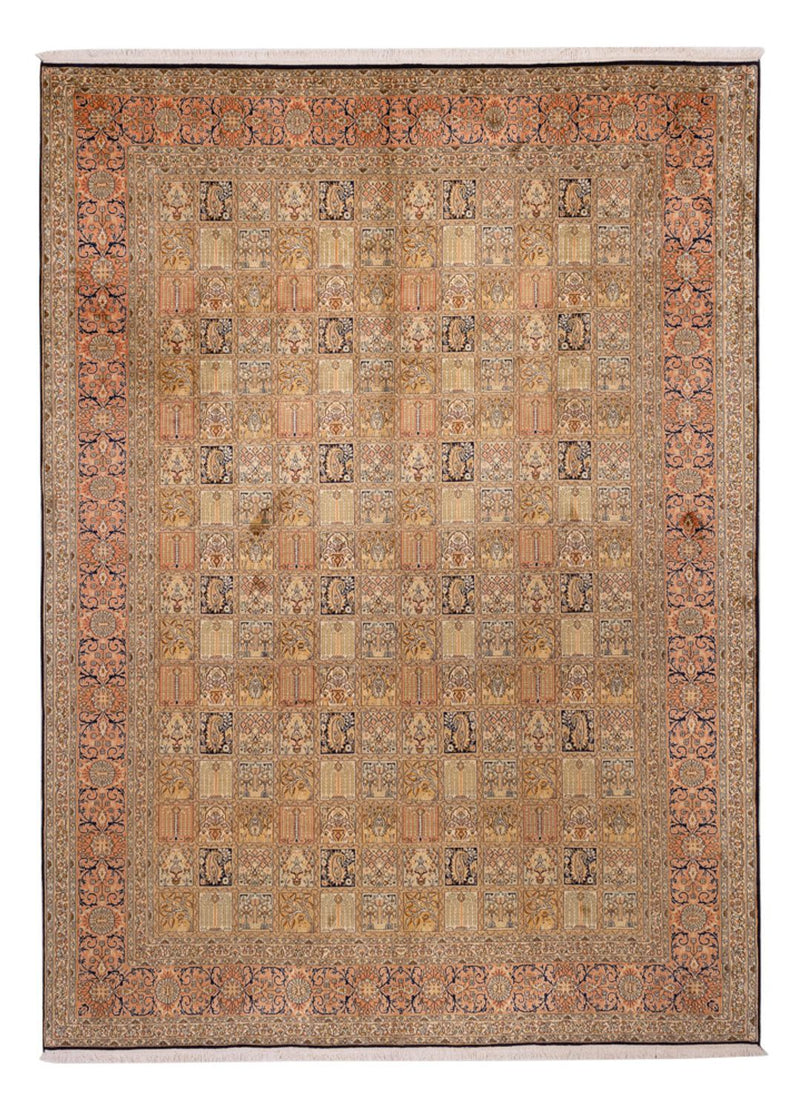 Sidenmatta - Kashmir Silk - 339 x 246 cm - mörk beige