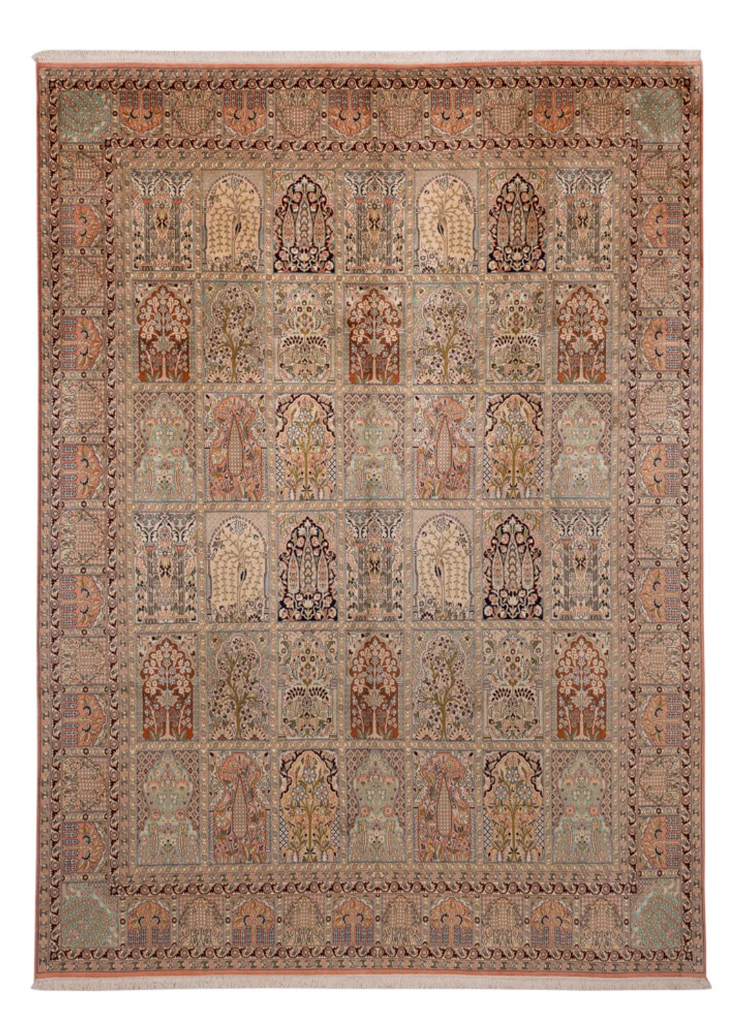 Sidenmatta - Kashmir Silk - 324 x 238 cm - beige