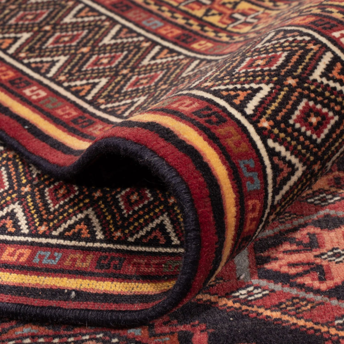 Afghansk matta - 321 x 243 cm - mörkröd