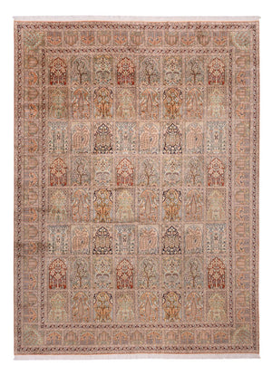 Sidenmatta - Kashmir Silk - 403 x 298 cm - mörk beige