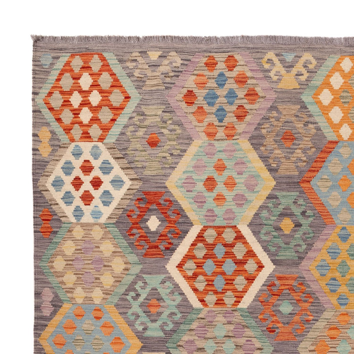 Kelim Carpet - Splash - 294 x 252 cm - flerfärgad