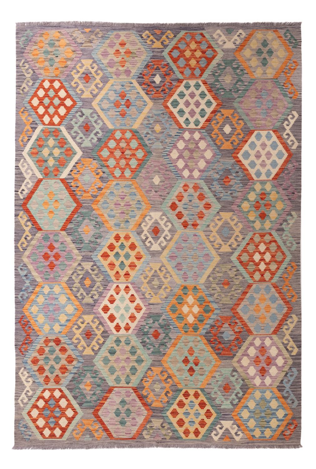 Kelim Carpet - Splash - 293 x 193 cm - flerfärgad