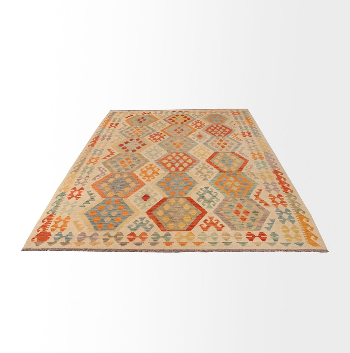 Kelim Carpet - Splash - 310 x 193 cm - flerfärgad