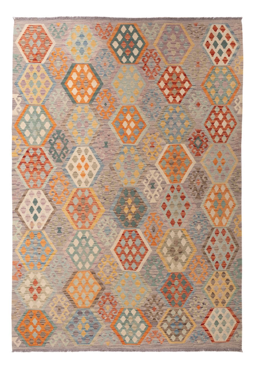 Kelim Carpet - Splash - 298 x 207 cm - flerfärgad