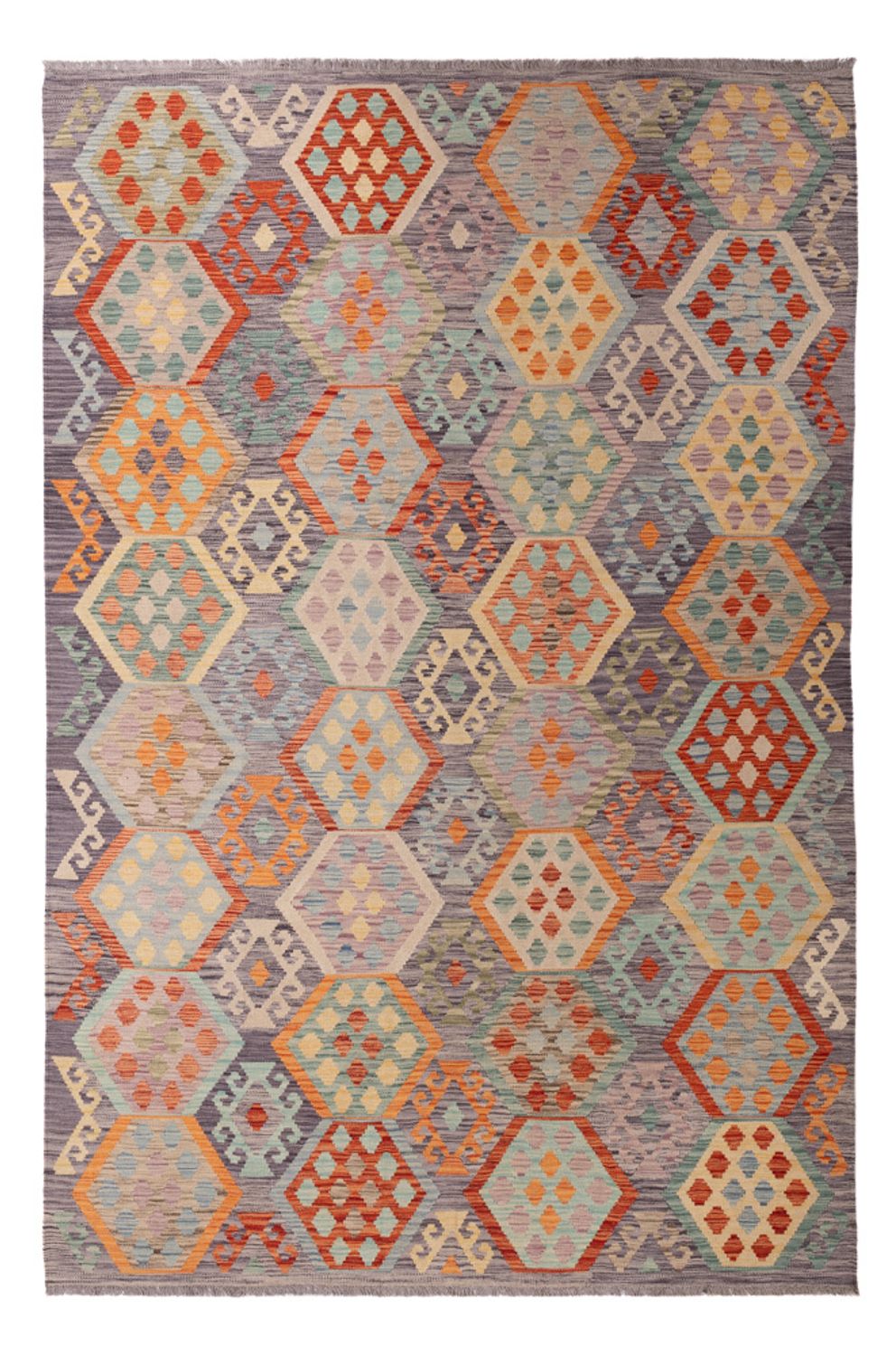 Kelim Carpet - Splash - 300 x 202 cm - flerfärgad