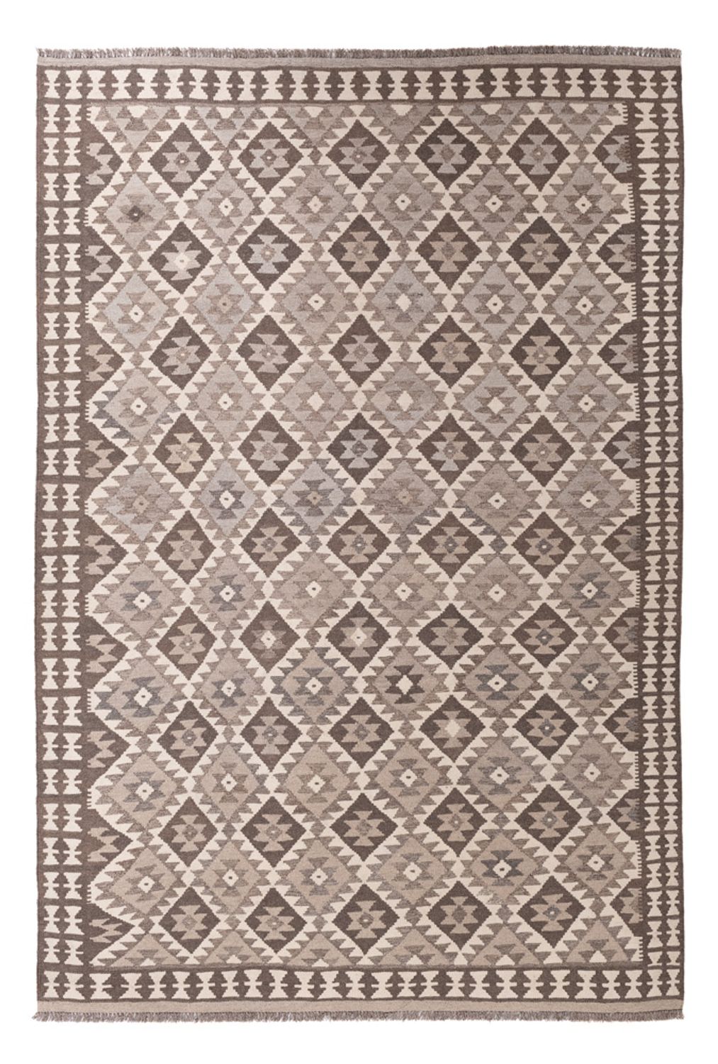 Kelim Carpet - Splash - 293 x 198 cm - ljusgrå