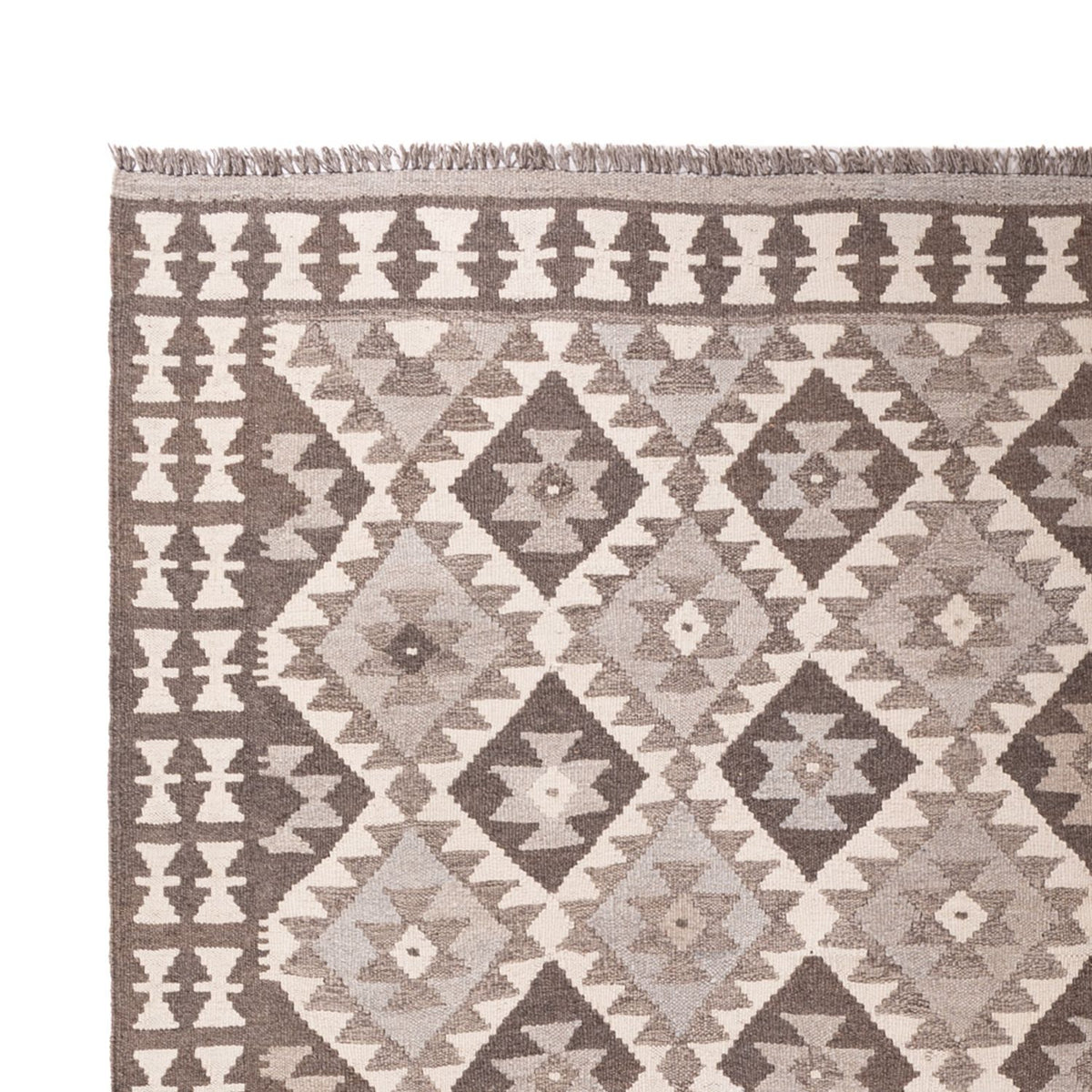 Kelim Carpet - Splash - 293 x 198 cm - ljusgrå