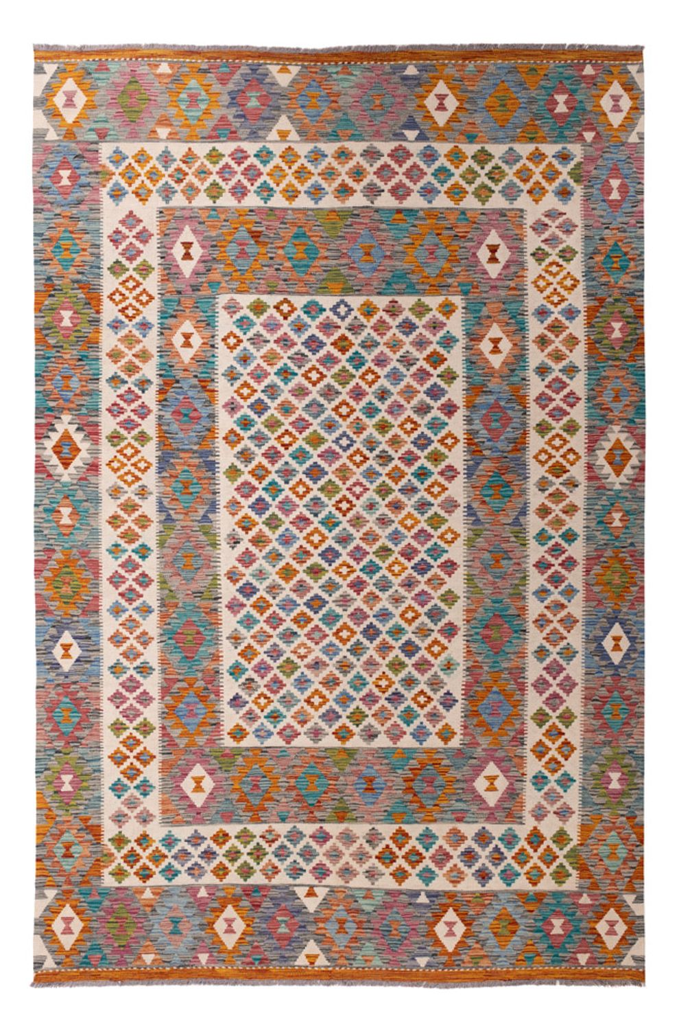 Kelim Carpet - Splash - 301 x 203 cm - flerfärgad